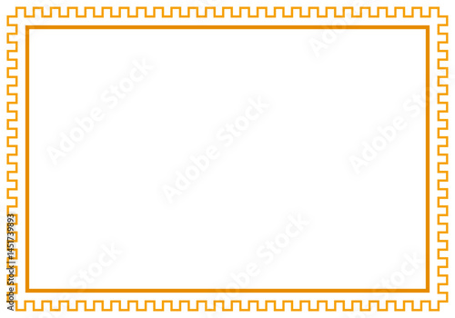 Marco rectangular con borde almenado de color naranja
