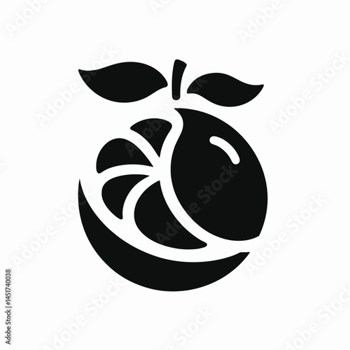  very simple flat and single minimalist Tangerine Silhouettes in black on a white background 