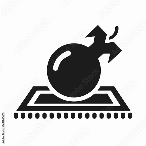  very simple flat and single minimalist Carpet Bomb Silhouettes in black on a white background 