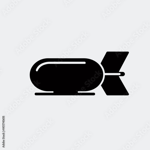  very simple flat and single minimalist Carpet Bomb Silhouettes in black on a white background 