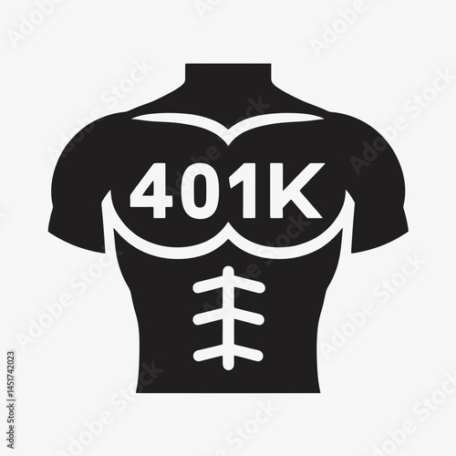  very simple flat and single minimalist K Chest Silhouettes in black on a white background