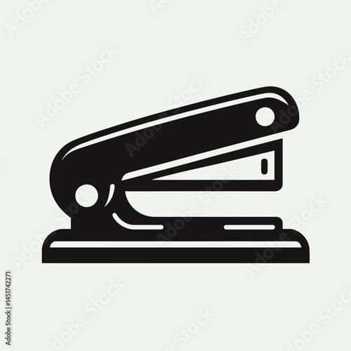  very simple flat and single minimalist Stapler Silhouettes in black on a white background