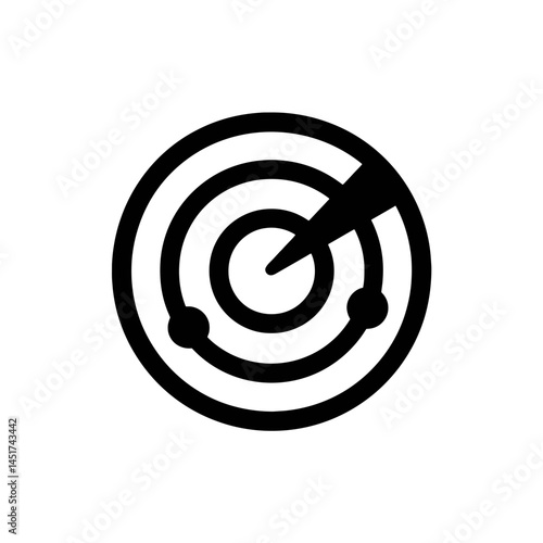  very simple flat and single minimalist Radar Screen Silhouettes in black on a white background