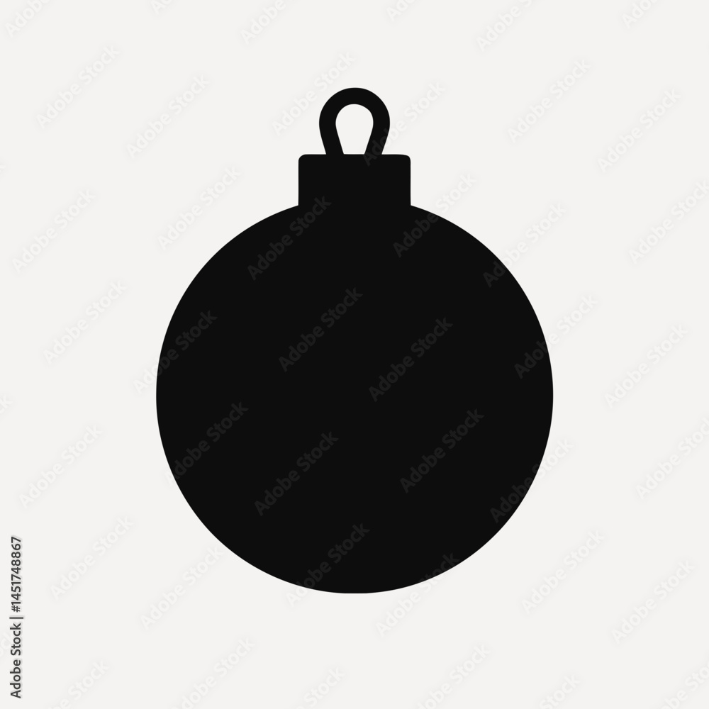 very simple flat and single minimalist Christmas Ball Silhouettes in black on a white background very simple flat and single minimalist Christmas Ball Silhouettes in black on a white background