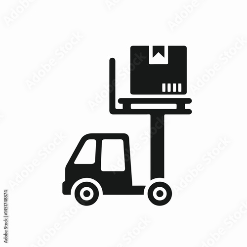  very simple flat and single minimalist Freight Lift Silhouettes in black on a white background