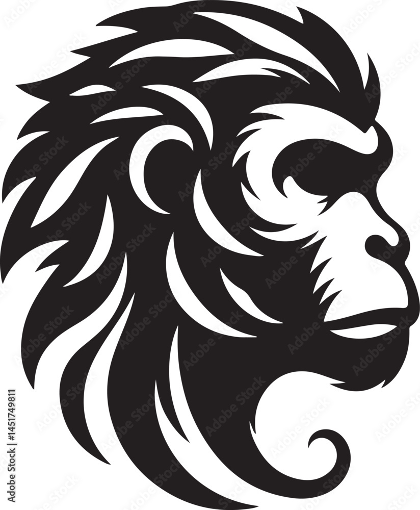 Naklejka premium monkey face vector