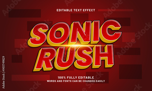sonic rush editable text effect with a fast and speed text style