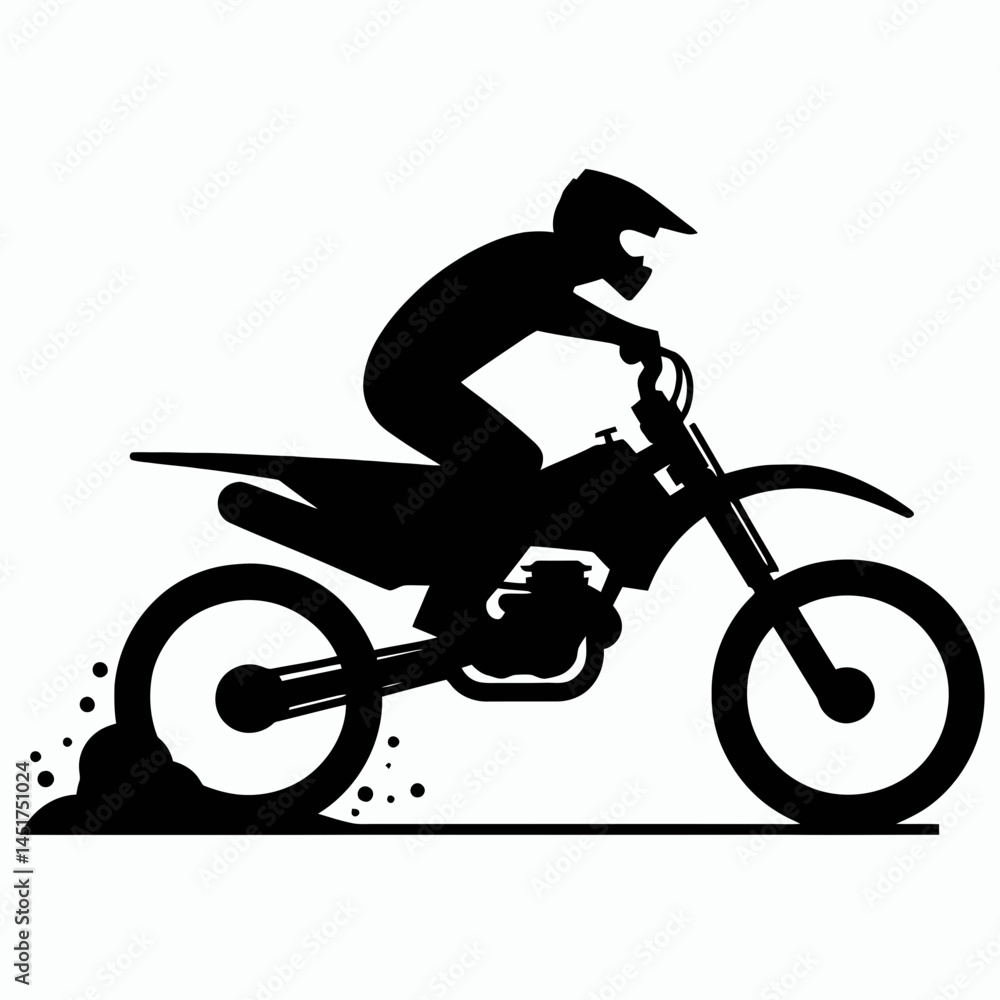 Fototapeta premium very simple flat and single minimalist Snowbike Silhouettes in black on a white background 