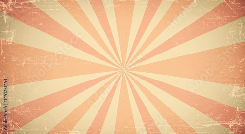Retro Sunburst Pattern with Vintage Grunge Texture
