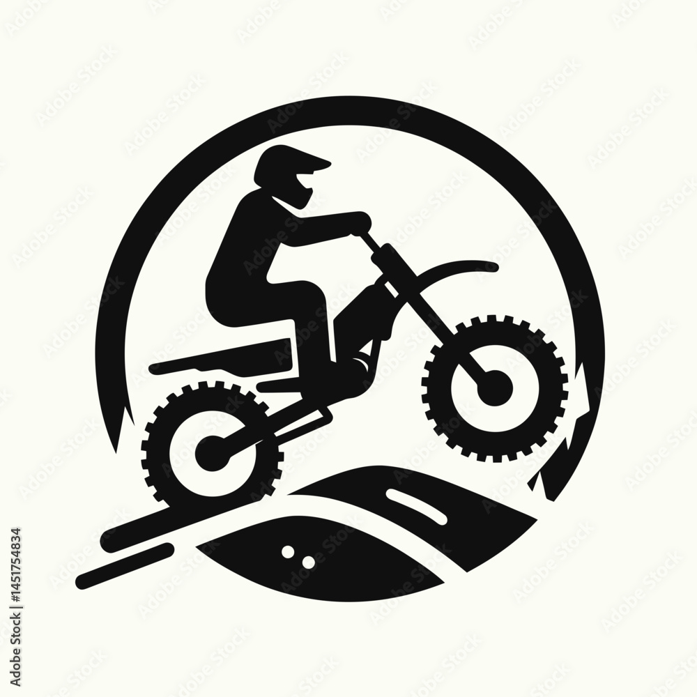 Fototapeta premium very simple flat and single minimalist Snowbike Silhouettes in black on a white background 