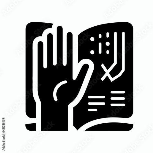  very simple flat and single minimalist Palm Reading Silhouettes in black on a white background 