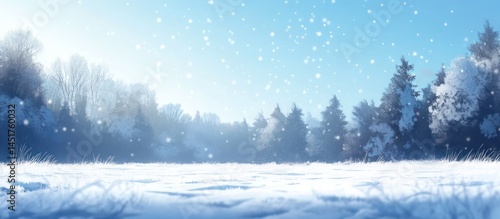 Wallpaper Mural Snowy forest winter landscape, background Torontodigital.ca