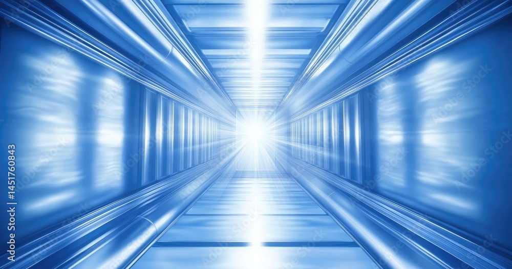 A futuristic, high-speed moving walkway, with a bright, central light source, leading into the distance. Motion blur emphasizes the forward velocity A futuristic, high-speed moving walkway, with a bright, central light source, leading into the distance. Motion blur emphasizes the forward velocity