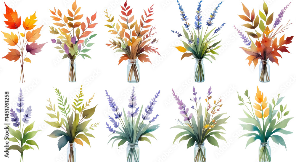 Fototapeta premium collection of flowers