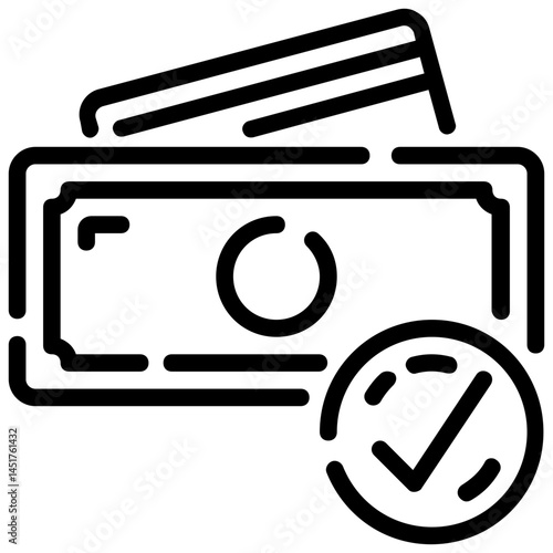 accepted payment vector outline icon