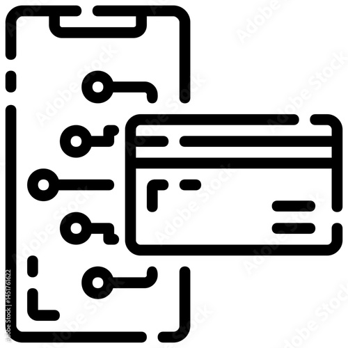 mobile payment vector outline icon