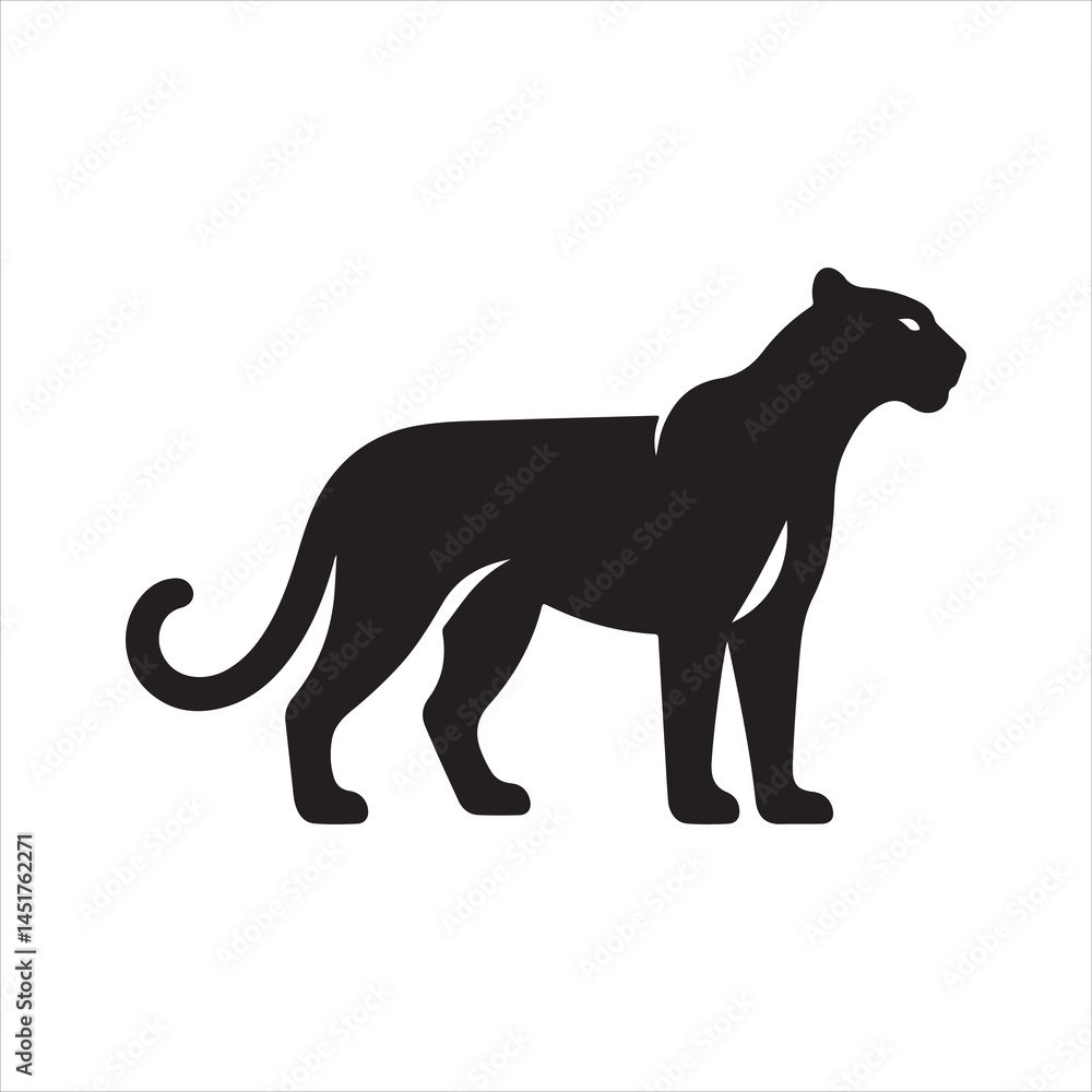 Obraz premium Majestic Black Panther Silhouette Illustration
