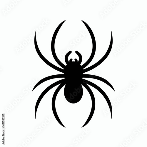  very simple flat and single minimalist Spider Silhouettes in black on a white background 
