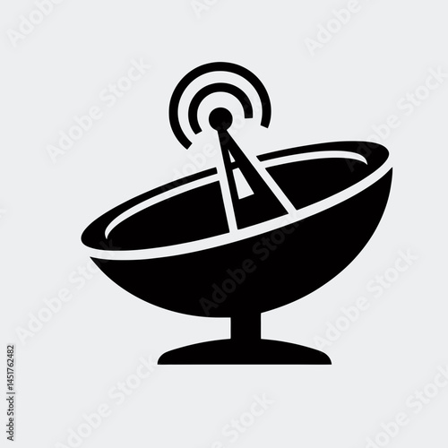  very simple flat and single minimalist Sound Dish Silhouettes in black on a white background 