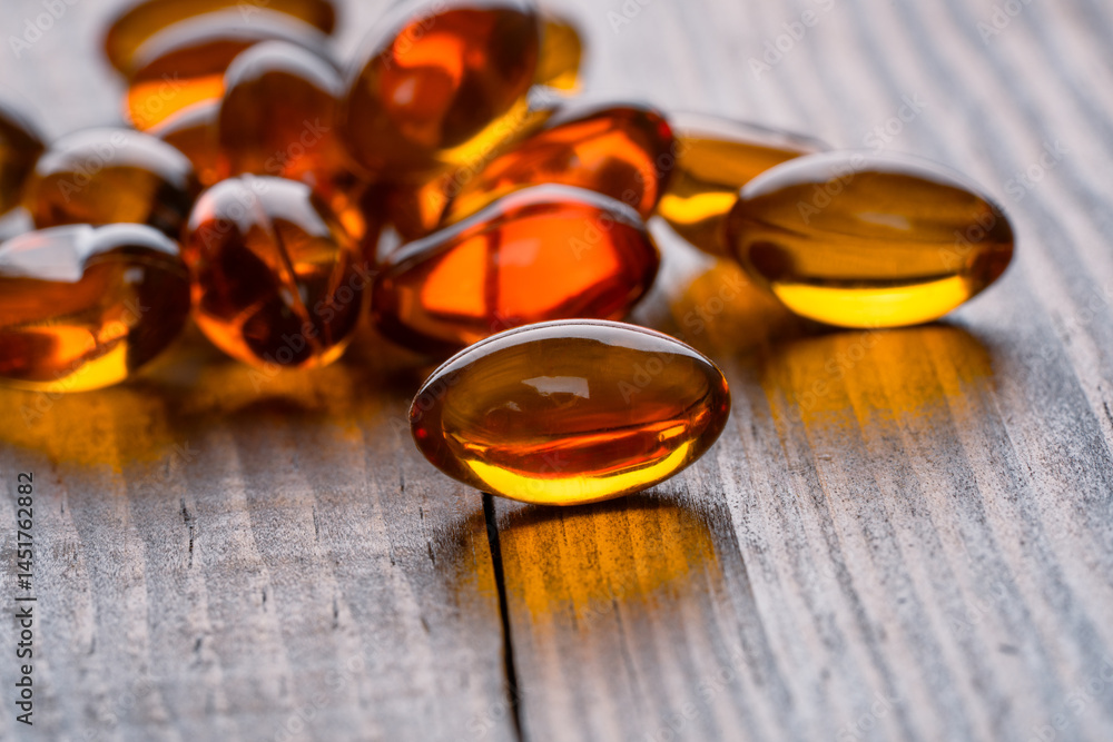 Dietary supplement containing omega 3 fish oil capsules