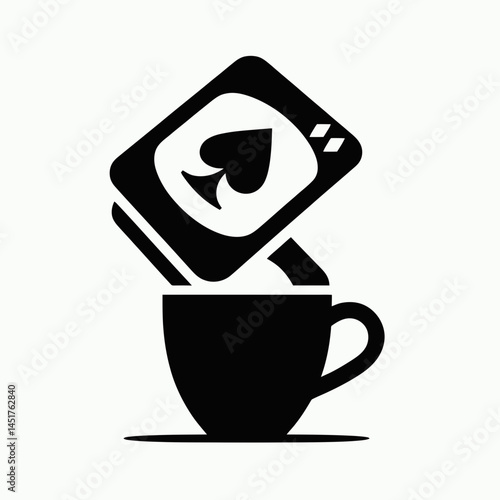  very simple flat and single minimalist Cup Shuffling Silhouettes in black on a white background