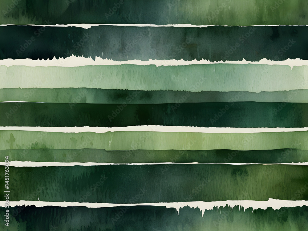 Obraz premium Green palette, Large collection of watercolor paint swatches forming a gradient, ideal for graphic design projects needing a touch of elegance and sophistication