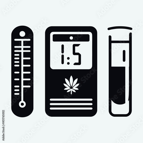  very simple flat and single minimalist Alcohol Detector Silhouettes in black on a white background