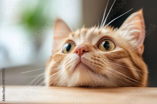 Wallpaper Mural Curious ginger cat looking upwards Torontodigital.ca