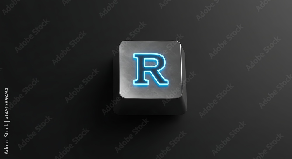 Stylized 'R' Keycap: AI-Generated 3D Render Stylized 'R' Keycap: AI-Generated 3D Render