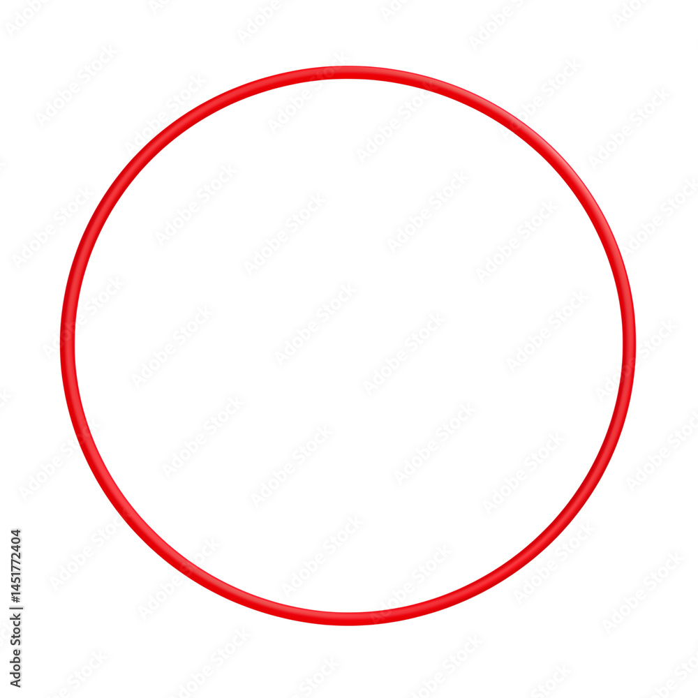 A simple image showing a single red hula hoop centered on a plain in a studio shot transparent background png A simple image showing a single red hula hoop centered on a plain in a studio shot transparent background png