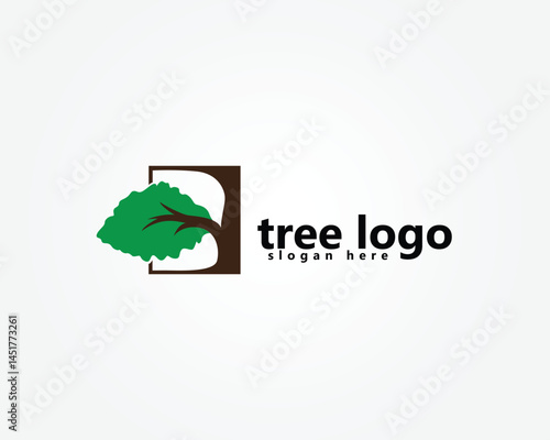 landscape ,tree logo ,tree branches in frame,logo design template1