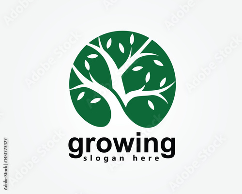 landscape, tree care logo, tree in circle logo design inspiration