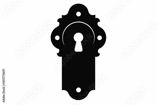 Door Knob Backplate Silhouette Vector Illustration