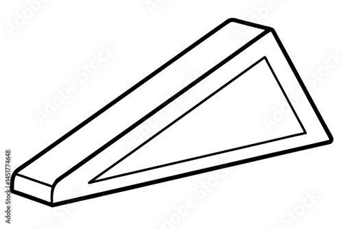 Doorstop Wedge Line Art Vector Illustration