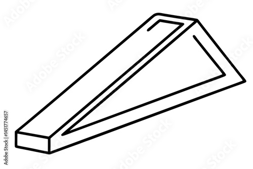 Doorstop Wedge Line Art Vector Illustration