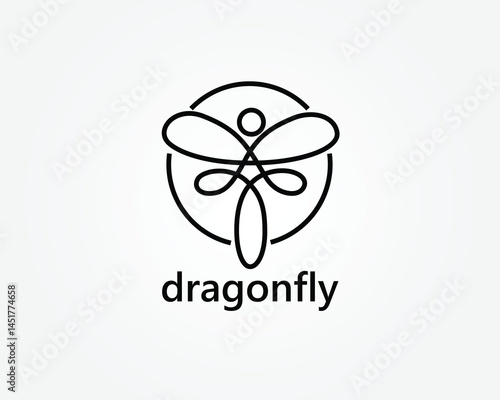 creative flying animal abstract one line logo design template