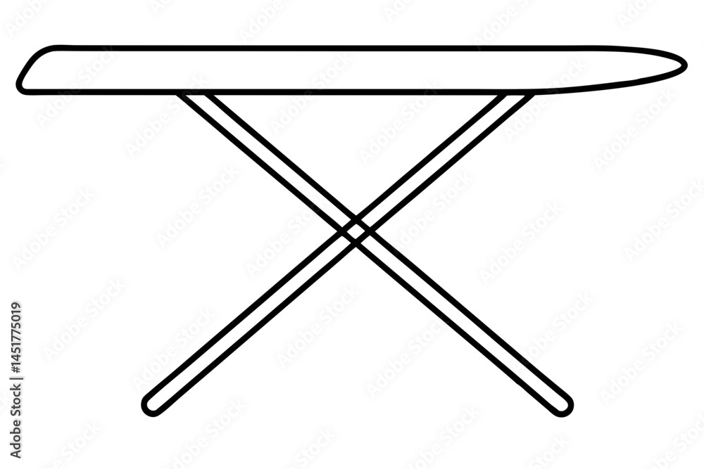 Folded Ironing Board Line Art Vector Illustration Folded Ironing Board Line Art Vector Illustration