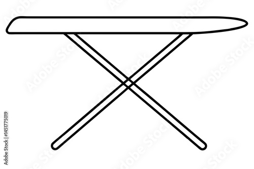 Folded Ironing Board Line Art Vector Illustration