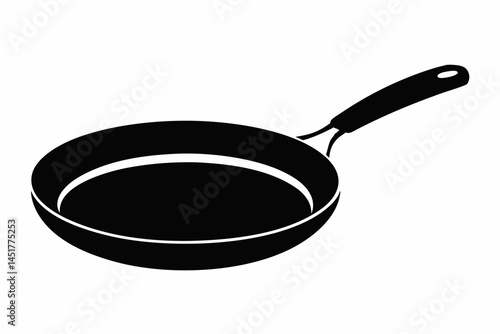 Frying Pan Silhouette Vector Illustration 