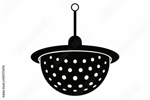 Hanging Kitchen Strainer Silhouette Vector Illustration