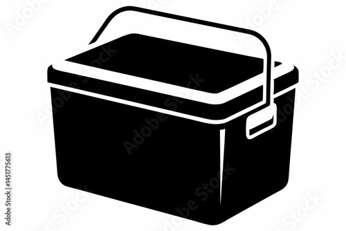 Insulated Cooler Box Silhouette Vector Illustration