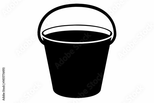 Simple Bucket Silhouette Vector Illustration 