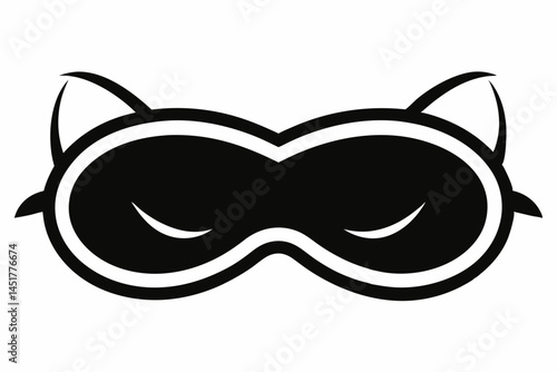 Sleep Mask Silhouette Vector Illustration 