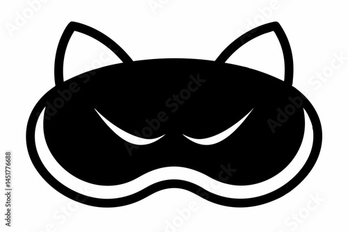 Sleep Mask Silhouette Vector Illustration 