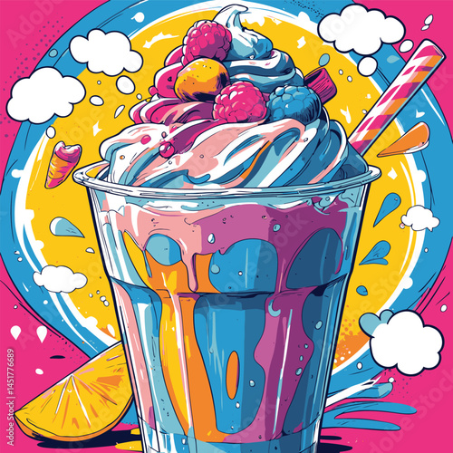 milk shake vector for design needs 