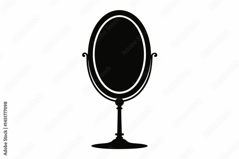 Standing Mirror Silhouette Vector Illustration Standing Mirror Silhouette Vector Illustration