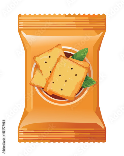 cheese crackers snack pack - vector illustration