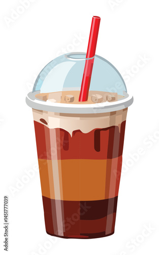 Iced Americano Cup - Vector Illustration