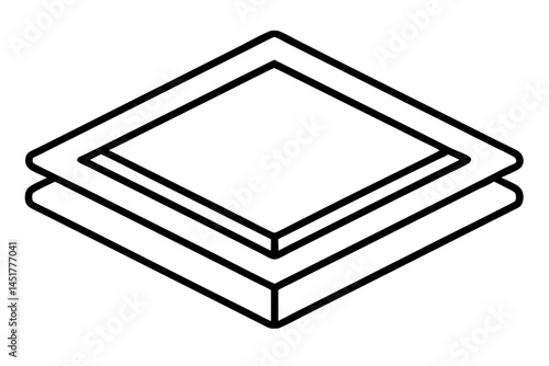 Square Trivet Line Art Vector Illustration