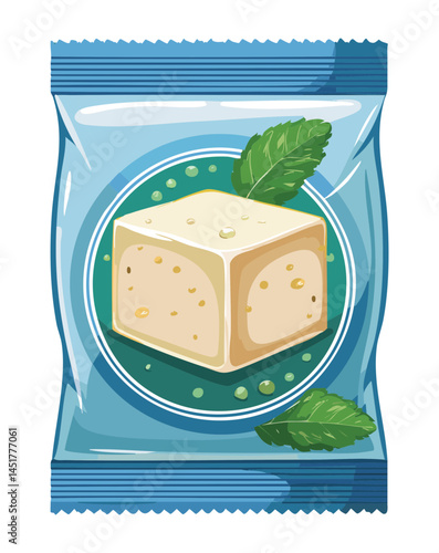 Tofu in Pack - Vector Illustration